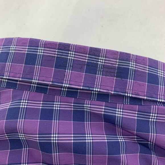 Tommy Hilfiger Purple Plaid Men’s Button Down Shirt Size L - Picture 8 of 8
